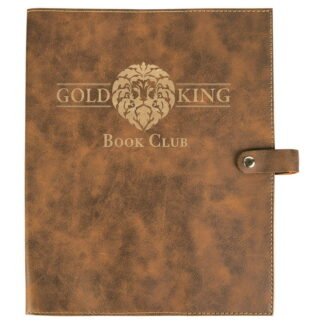 Rustic/Gold Leatherette Book Cover with Snap Closure