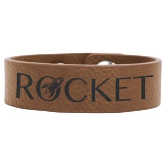 Dark Brown Leatherette Youth Cuff Bracelet