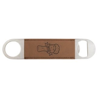 Dark Brown Leatherette Bottle Opener