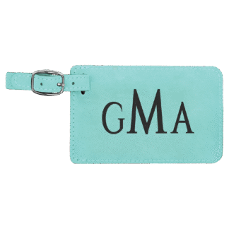Teal Leatherette Luggage Tag