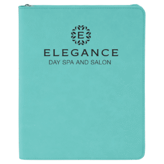 Teal Leatherette Portfolio with Zipper