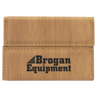Bamboo Leatherette Hard Business Card Case with Magnetic Closure