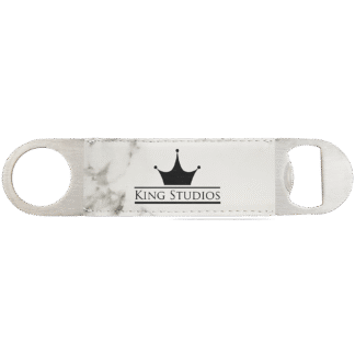 White Marble Leatherette Bottle Opener