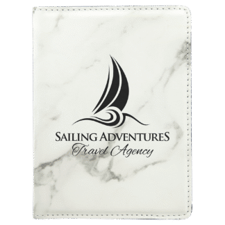 White Marble Leatherette Passport Holder