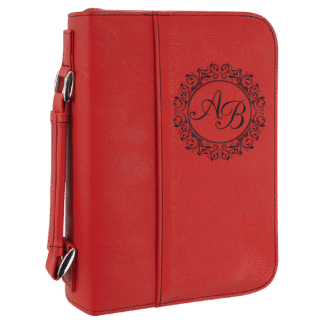 Red Leatherette Book/Bible Cover with Zipper