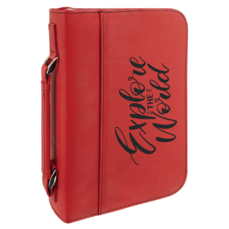 Red Leatherette Book/Bible Cover with Zipper