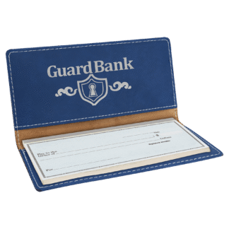 Blue/Silver Leatherette Checkbook Cover