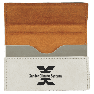 White Leatherette Hard Business Card Case with Magnetic Closure