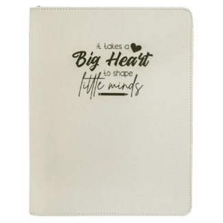 White Leatherette Portfolio with Zipper6