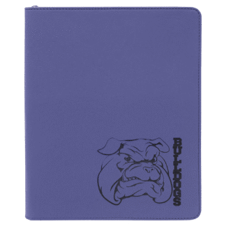 Purple Leatherette Portfolio with Zipper