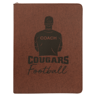 Football Leatherette Portfolio with Zipper