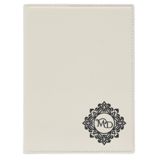 White Leatherette Portfolio with Notepad