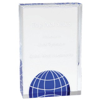 5" x 7" Blue Globe Acrylic