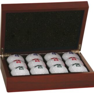 Rosewood Finish Golf Ball Box (holds 12 gold balls, not included)