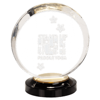 7" Gold Round Halo Acrylic with Base