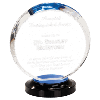 8" Blue Round Halo Acrylic with Base