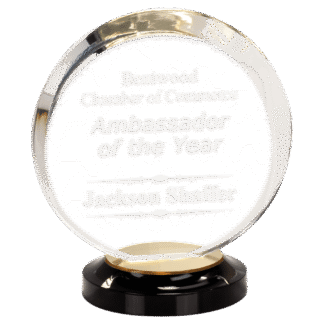 8" Gold Round Halo Acrylic with Base