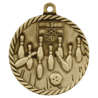 Bowling High Relief Medal-Gold
