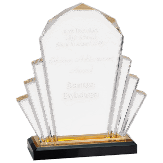 9" Gold Faceted Impress Acrylic with Base