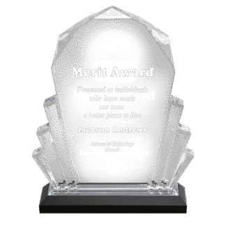 9" Silver Faceted Impress Acrylic with Base