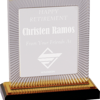 Gold Carved Rectangle Impress Acrylic