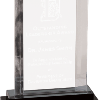 Silver Fusion Rectangle Impress Acrylic w/ Black Crystal Bse