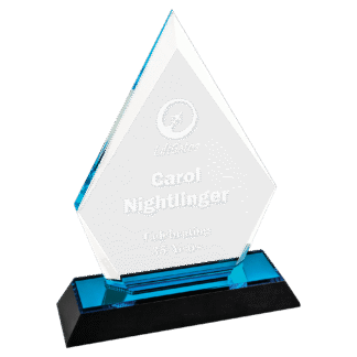 7" Blue Arrow Point Impress Acrylic