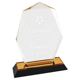 7" Gold Octagon Point Impress Acrylic