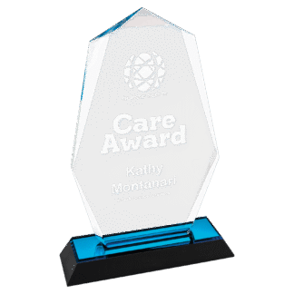 8" Blue Octagon Point Impress Acrylic