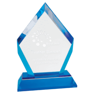 Blue Frosted Base Diamond Impress Acrylic