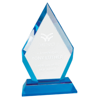 Blue Frosted Base Diamond Impress Acrylic