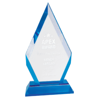 Blue Frosted Base Diamond Impress Acrylic