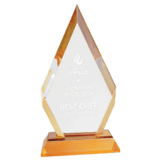 Gold Frosted Base Diamond Impress Acrylic