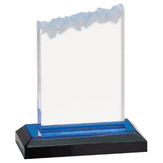 6" Blue Frosted Impress Acrylic with Base