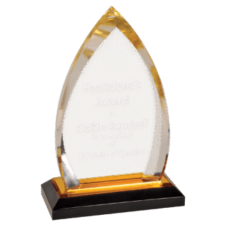 7 3/4" Gold Oval Impress Acrlyic with Base