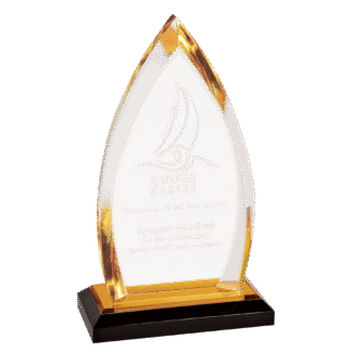 8 3/4 Gold Oval Impress Acrlyic with Base