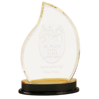 8 1/4" Gold Flame Impress Acrylic with Base