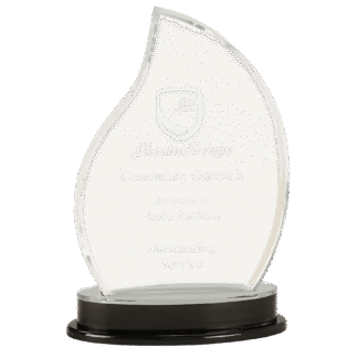 8 1/4" Silver Flame Impress Acrylic with Base