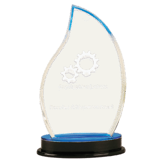 9 1/4" Blue Flame Impress Acrylic with Base