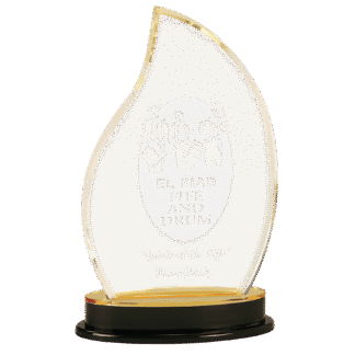 9 1/4" Silver Flame Impress Acrylic with Base