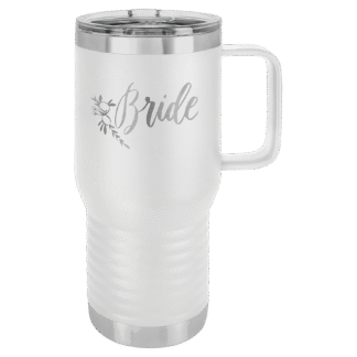 White Polar Camel 20 oz. Travel Mug with Slider Lid