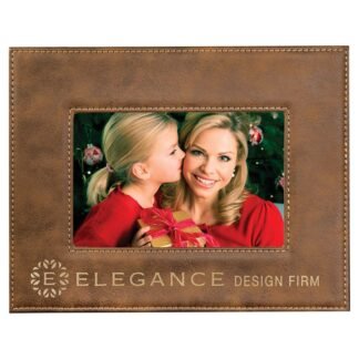 Rustic/Gold Leatherette Photo Frame