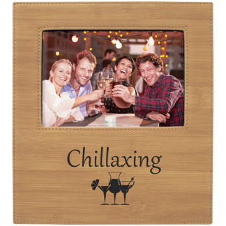 Bamboo Leatherette Photo Frame with Large Engraving Area