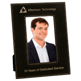 Black/Gold Leatherette Photo Frame