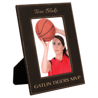 Black/Gold Leatherette Photo Frame