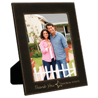Black/Gold Leatherette Photo Frame