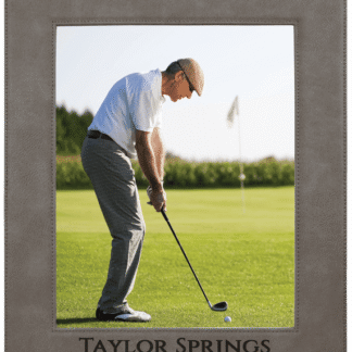 Gray Leatherette Photo Frame