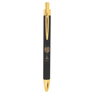 Black/Gold Leatherette Ballpoint Pen