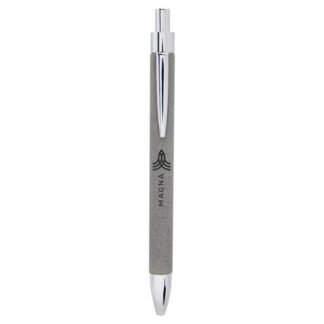 Gray Leatherette Ballpoint Pen