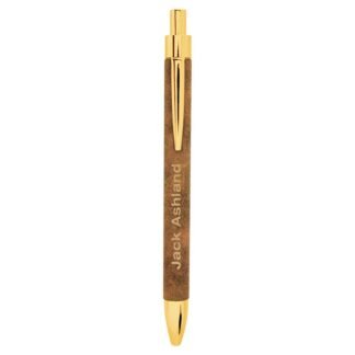 Rustic/Gold Leatherette Ballpoint Pen